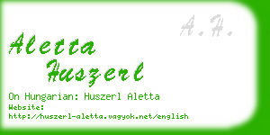 aletta huszerl business card